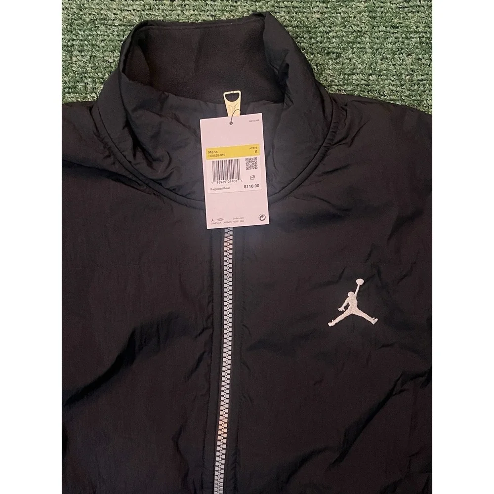 Nike Air Jordan Essentials Black Fleece Vest Mens Size Small FD8628-010